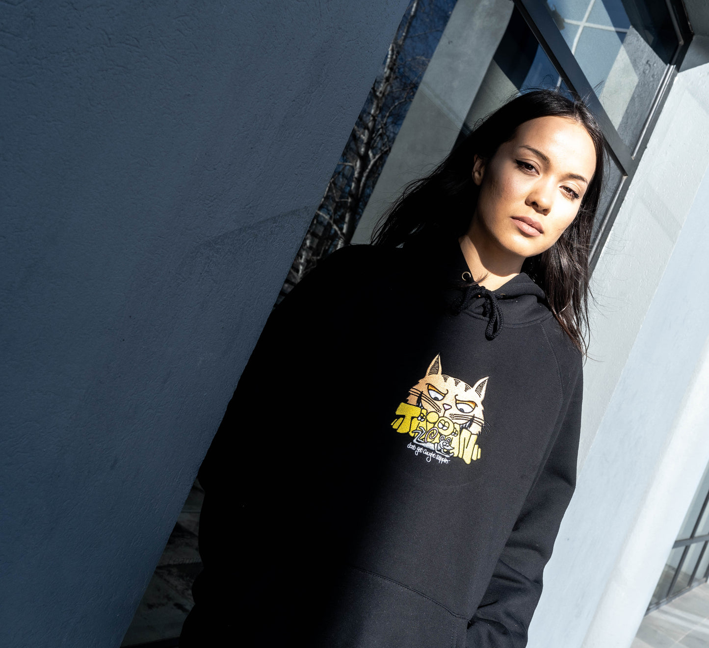 Cat 'n Mouse Hood Black