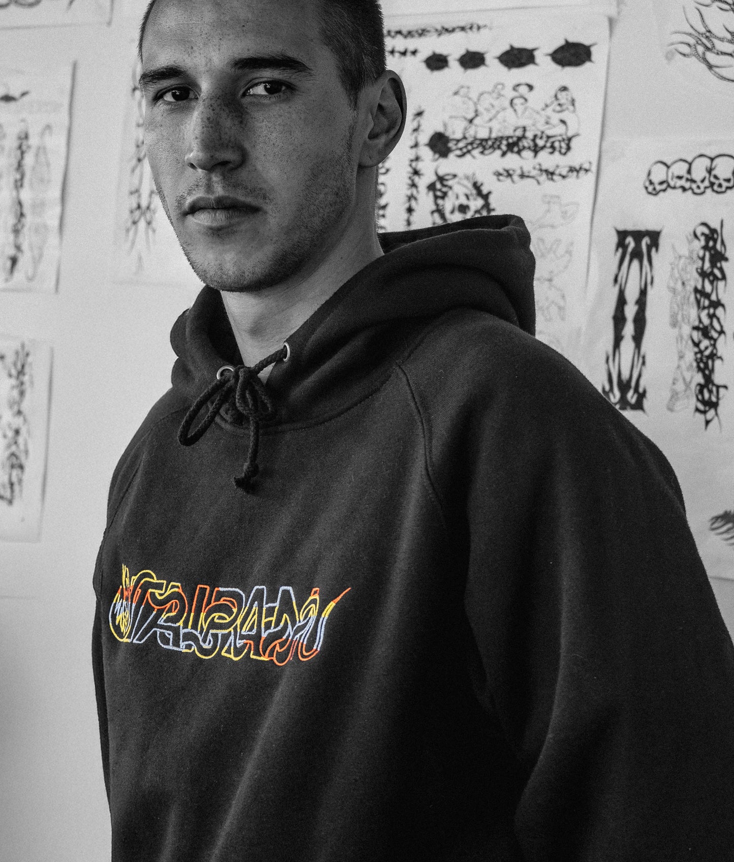 Tri Colour Serpent Hood - Red/Blue/Yellow