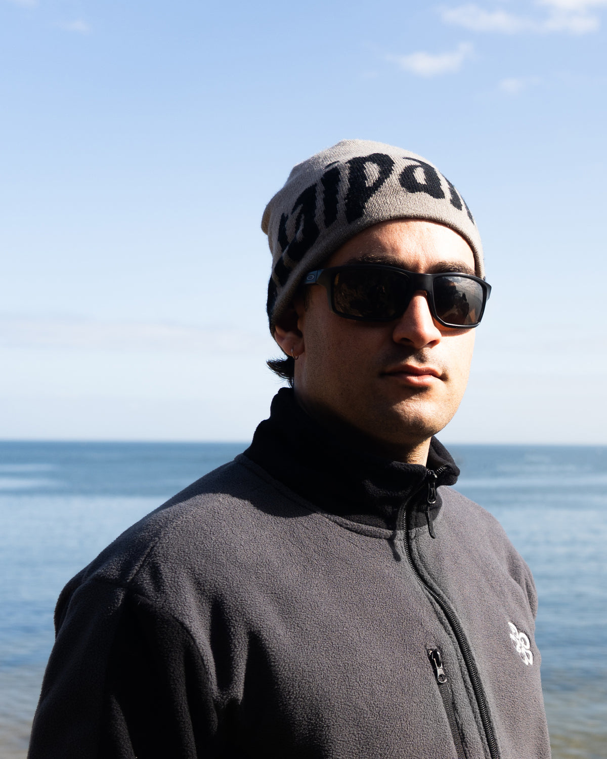 Ocean Viper Jacquard Beanie - Stone Grey