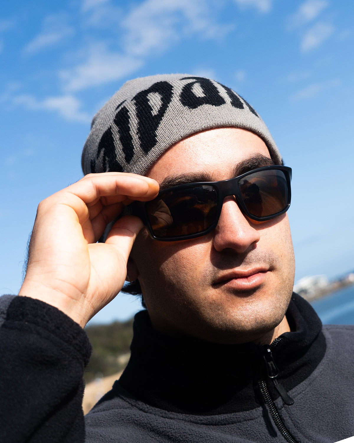 Ocean Viper Jacquard Beanie - Stone Grey