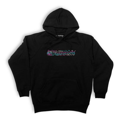 Tri Colour Serpent Hoodie- Teal/Purple/Off White